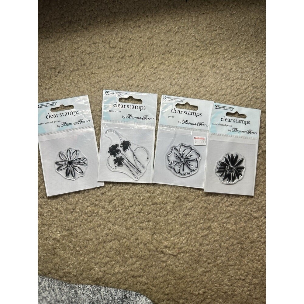Set Of 4 Clear Stamps Florals